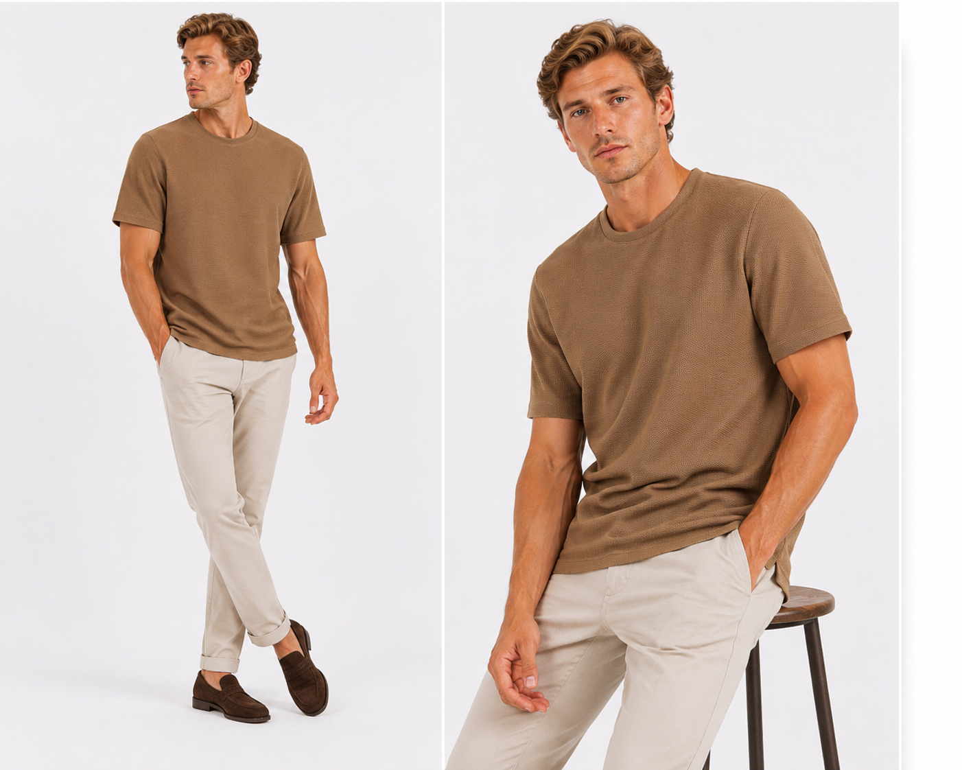 Bruno | Camiseta casual de manga corta y cuello redondo para hombre