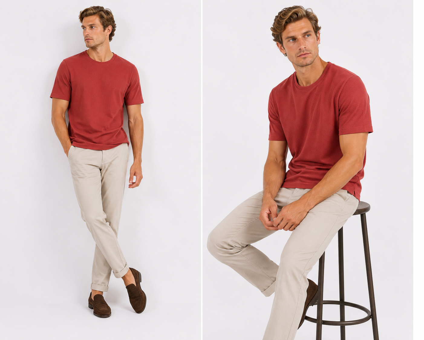 Bruno | Camiseta casual de manga corta y cuello redondo para hombre