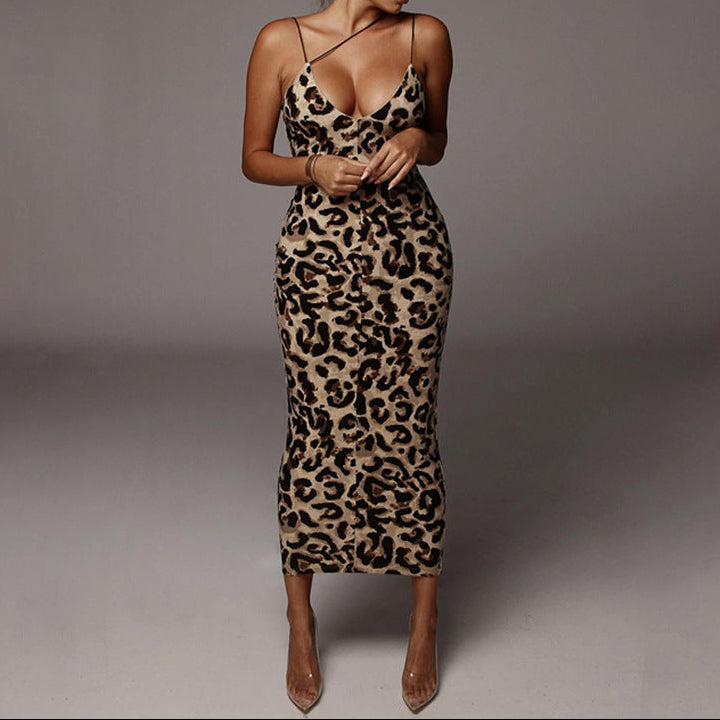 Noa | Vestido ajustado con estampado de leopardo