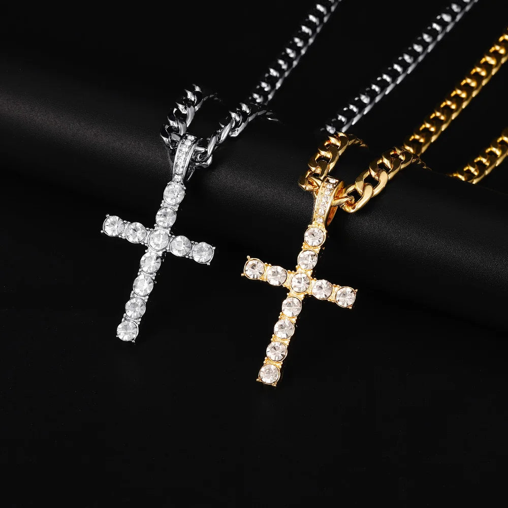 Collar Cruz de Cadena Tennis con Circonitas | Unisex