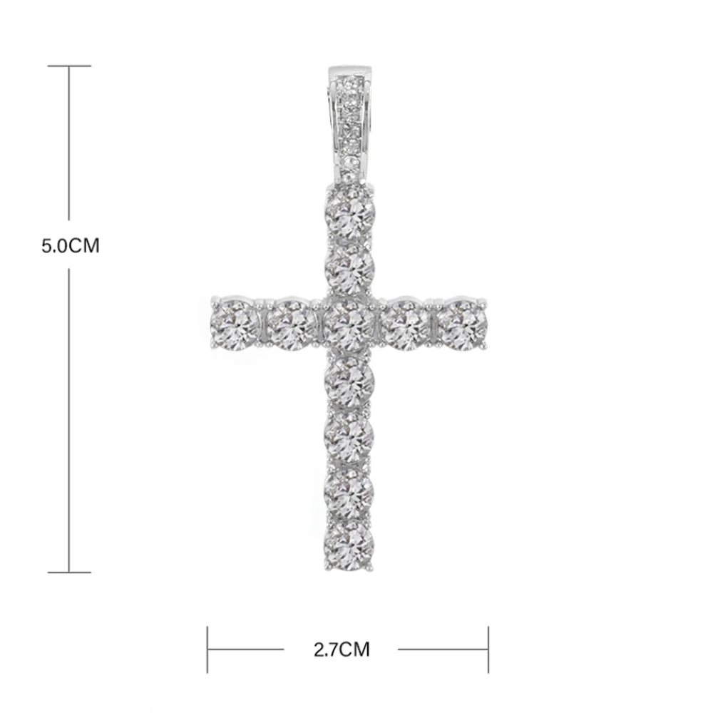 Collar Cruz de Cadena Tennis con Circonitas | Unisex