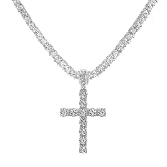 Collar Cruz de Cadena Tennis con Circonitas | Unisex