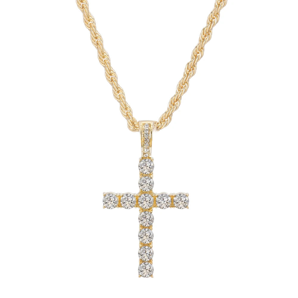 Collar Cruz de Cadena Tennis con Circonitas | Unisex