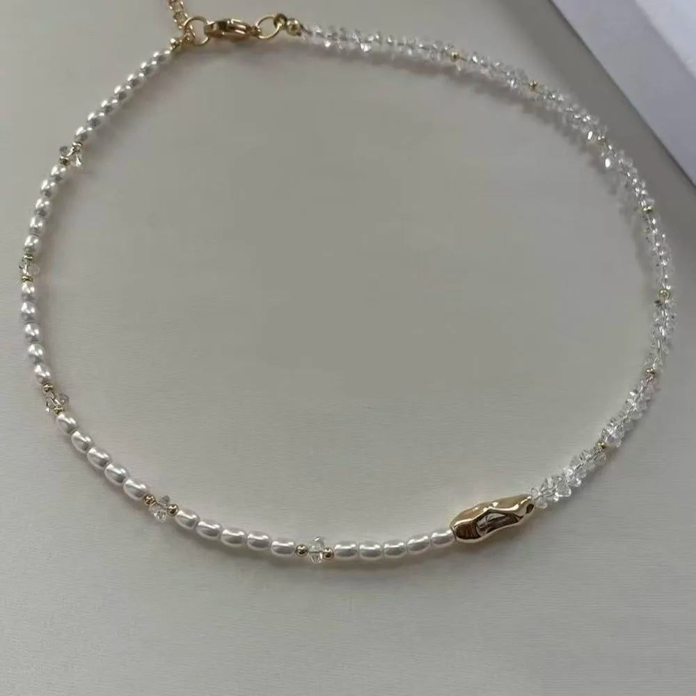 Collar Largo de Borlas, Perlas de Imitación y Cristales | Joyería Elegante