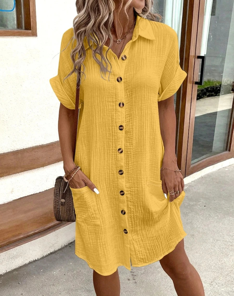 Grace | Vestido camisero de manga corta