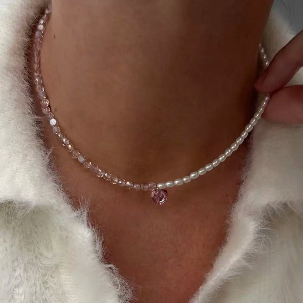 Collar Largo de Borlas, Perlas de Imitación y Cristales | Joyería Elegante