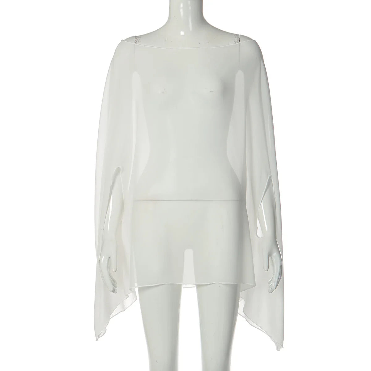 Amira | Blusa de gasa transparente en estilo capa