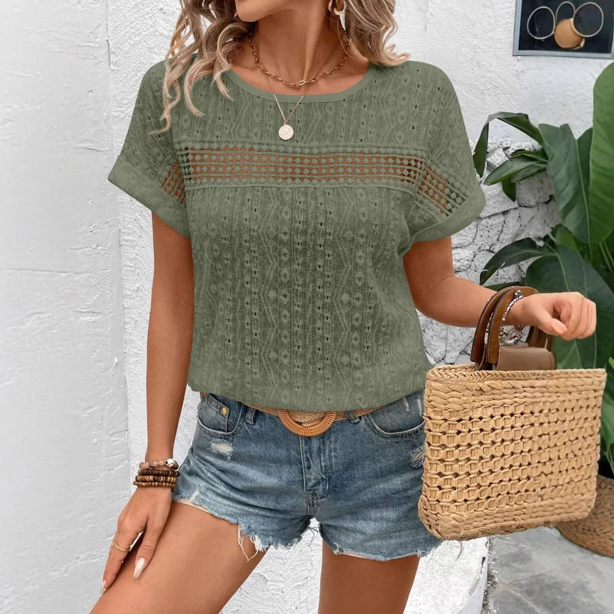 Valeria | Blusa de encaje calado