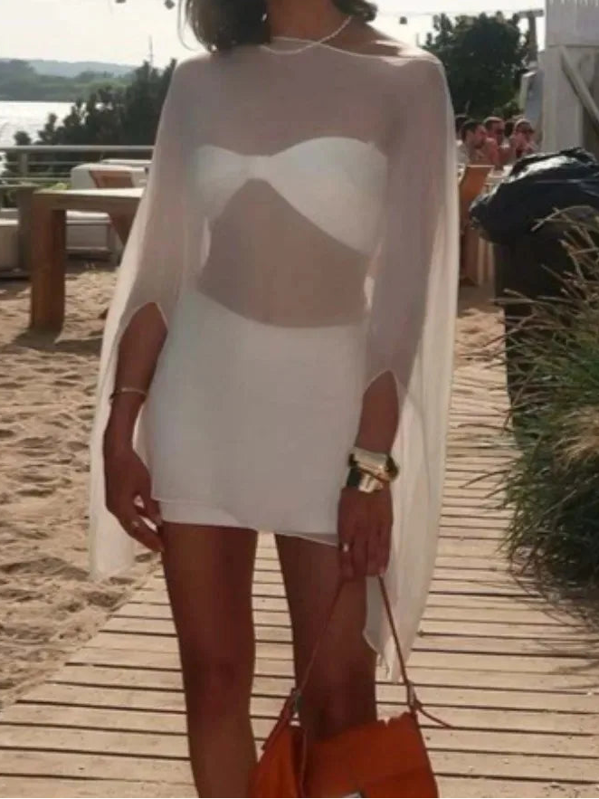 Amira | Blusa de gasa transparente en estilo capa