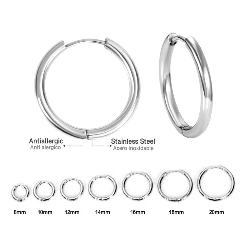 Pendientes de Acero Inoxidable | Unisex | Piercing para Cartílago  y Lóbulo | Mini Aros
