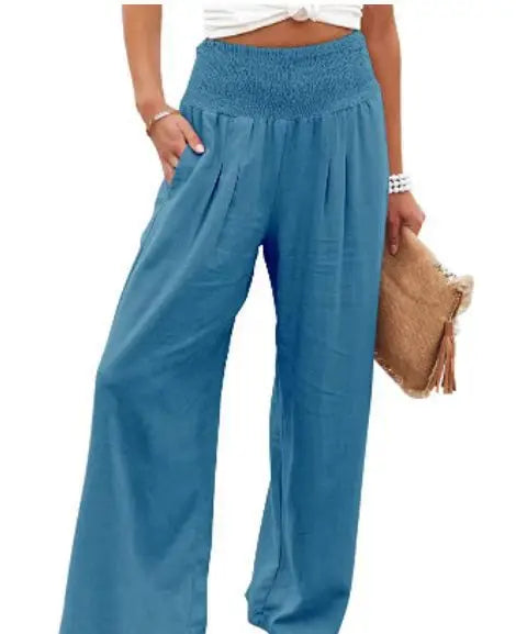 Sira | Pantalón de lino de pierna ancha y tiro alto