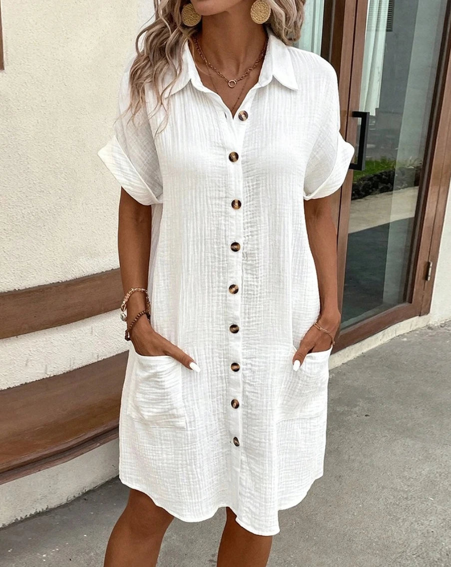 Grace | Vestido camisero de manga corta