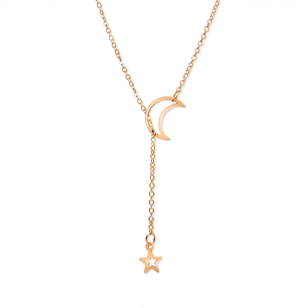Collar Gargantilla con Colgante de Luna y Estrella