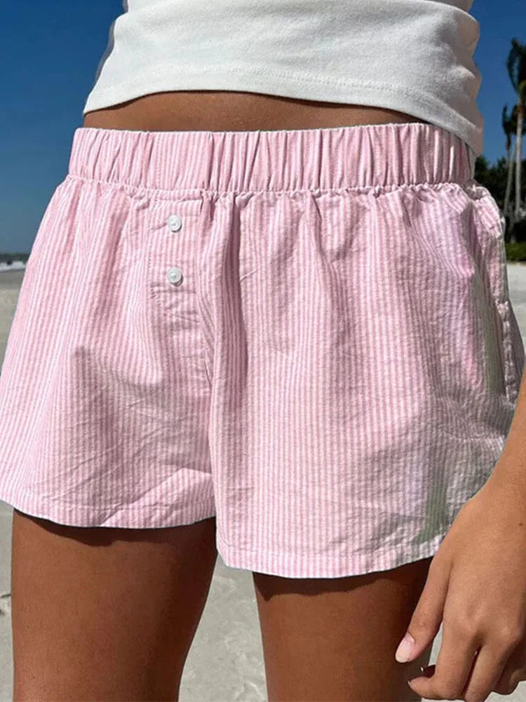Chloe | Pantalón corto tipo bóxer a rayas para mujer