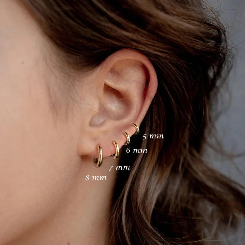 Pendientes de Acero Inoxidable | Unisex | Piercing para Cartílago  y Lóbulo | Mini Aros