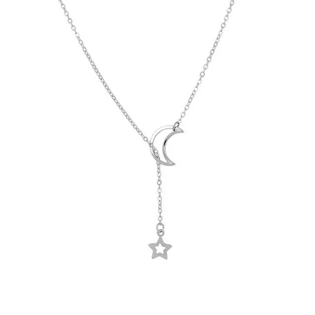Collar Gargantilla con Colgante de Luna y Estrella