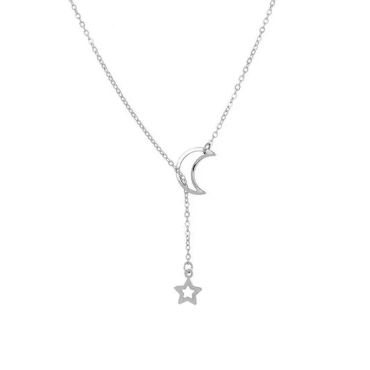 Collar Gargantilla con Colgante de Luna y Estrella