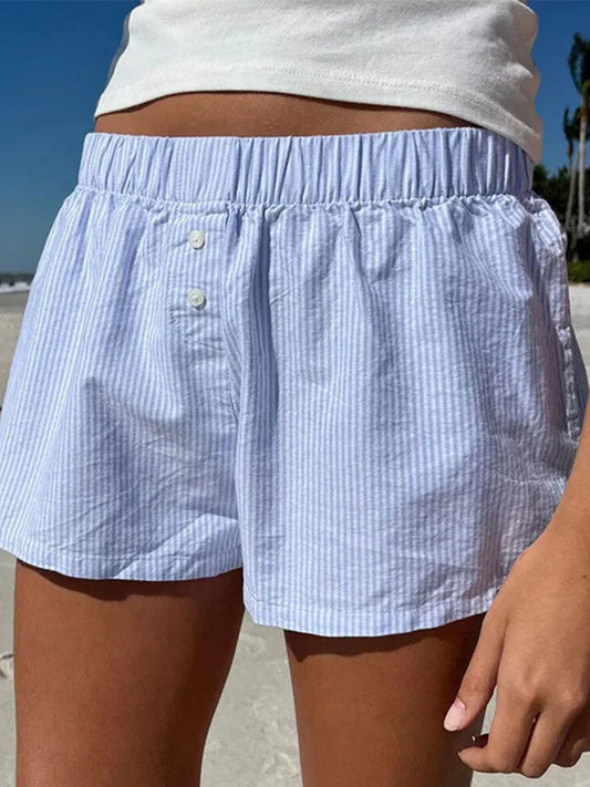 Chloe | Pantalón corto tipo bóxer a rayas para mujer