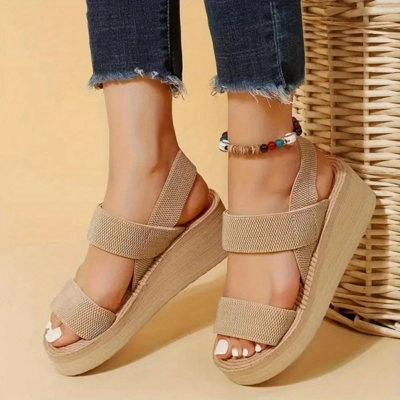 Aria | Sandalias de plataforma con cuña y bandas elásticas